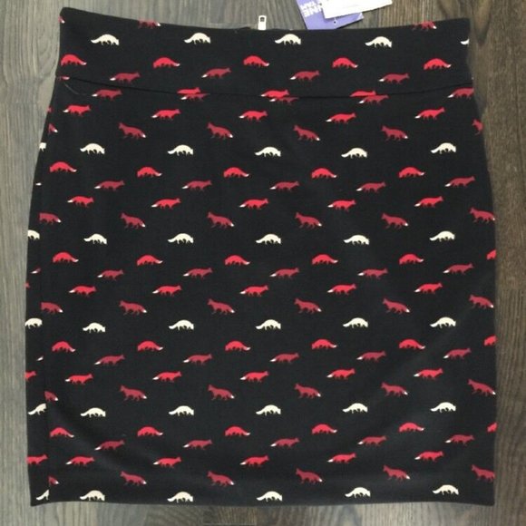 Vivienne Tam Dresses & Skirts - VIVIENNE TAM Fox Print Skirt M/L Woodland Red/Black/Beige Critter